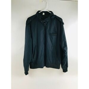 Amati Jacket Men's Size L Black Long Sleeve Windbreaker Full Zip Collared Pocket